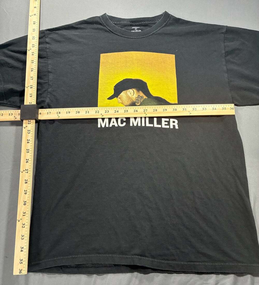 Mac Miller Official Side Profile Portrait Black Graphic T-Shirt